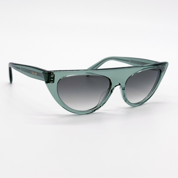 NEW CELINE CL40228I 93B CELINE GREEN GREY GRADIENT CAT EYE WOMEN SUNGLASSES - Picture 4 of 10